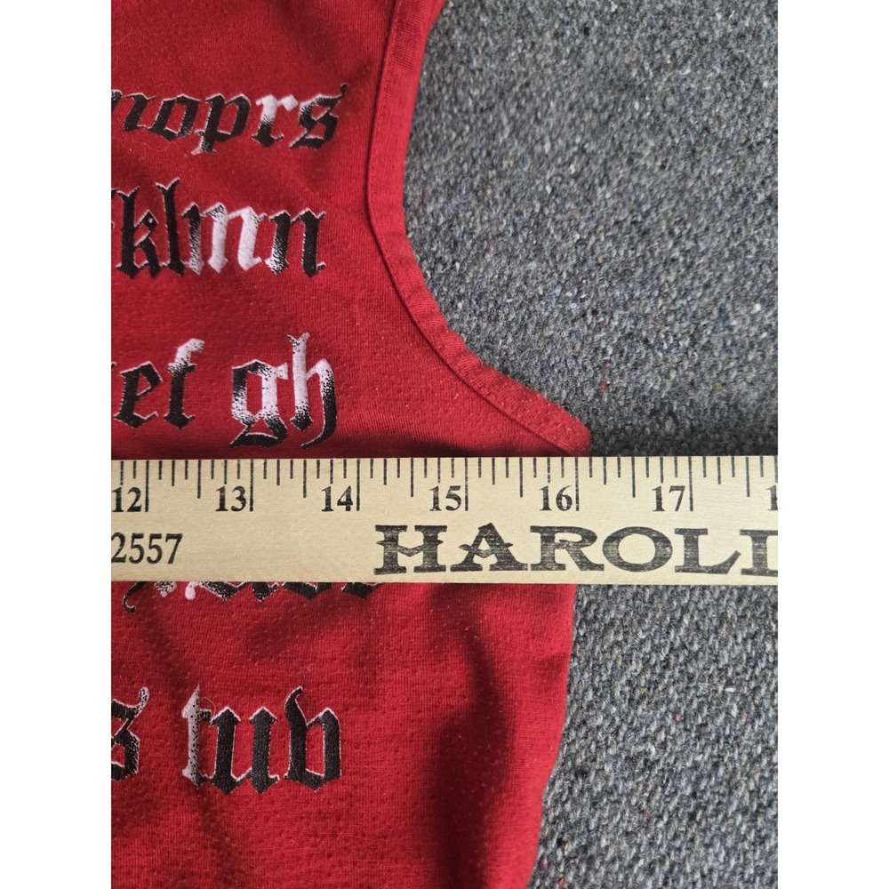 Vtg Y2k Foreigner Ladies Tank Top Sleeveless shirt Us6 Uk10 Rose Tribal Script - Picture 5 of 6